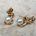 Pearl Infinity Drop Earrings in 9ct Gold