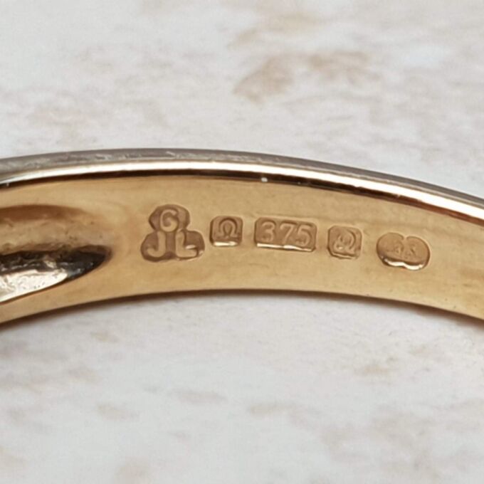 Multi Colour Tourmaline and Amethyst Ring in 9ct Gold, a UK N 1/2 or a US 7 1/4.