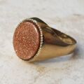 Goldstone Signet Ring in 9ct Gold.