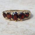 Five Stone Garnet Ring in 9ct Gold,  a UK M or a US 6.