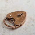 Small Engraved Working Heart Padlock in 9ct Rose Gold