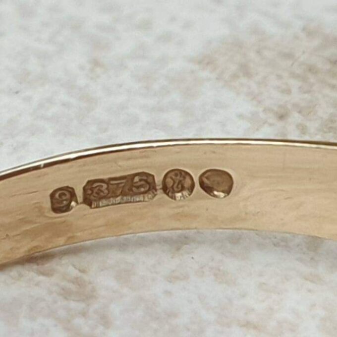 Garnet and Seed Pearl Ring in 9ct Gold.