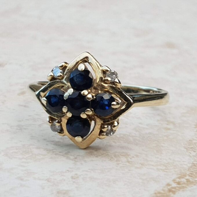 Sapphire and Diamond Ring in 9ct Gold