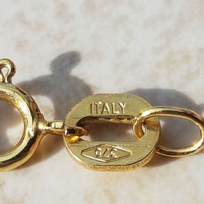 Two Sided Reversible Ruby and Sapphire Heart Pendant and Chain in 9ct Gold