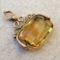Antique Edwardian Citrine Spinning Fob in 9ct Gold