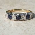 Sapphire and Diamond Ring in 9ct Gold, a UK K 1/2 or a US 5 3/4
