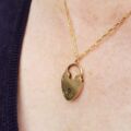 Large Simple Heart Padlock in 9ct Gold