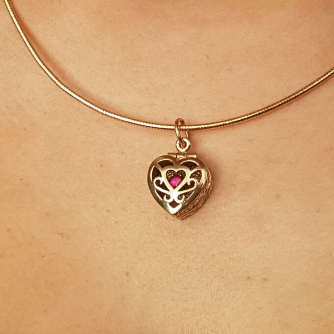 Truly Fabulous Heart Locket Secret Ruby Ring in 9ct Gold