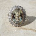 Huge Oval Prasiolite Ring in 9ct Gold,  a UK O 1/2 or a US 7 3/4.