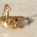 Ornate Heavy Padlock with Key in 9ct Gold