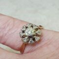 Pretty Geometric Design Diamond Ring in 18ct Gold