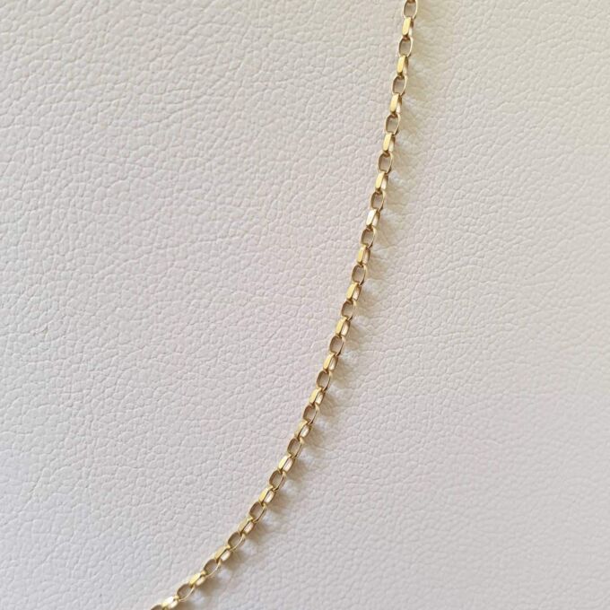 Oval Belcher or Rolo Chain in 9ct Gold, 17.5 inches.