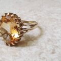 Big Citrine Solitaire Ring in 9ct Gold, a UK M 1/2 or a US 6 3/4