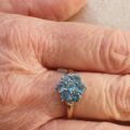 Topaz Flower Cluster Ring in 9ct Gold,  a UK O 1/2 or a US 7 3/4.