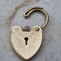 Engraved Heart Padlock in 9ct Yellow Gold