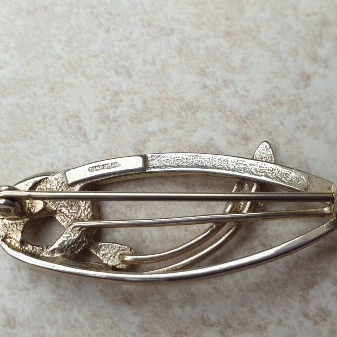 Rennie Mackintosh inspired Silver Rose Brooch by Designer Ola Gorie, OMG