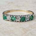 Sparkly Green and White CZ Ring in 9ct Gold, a UK P or a US 8.