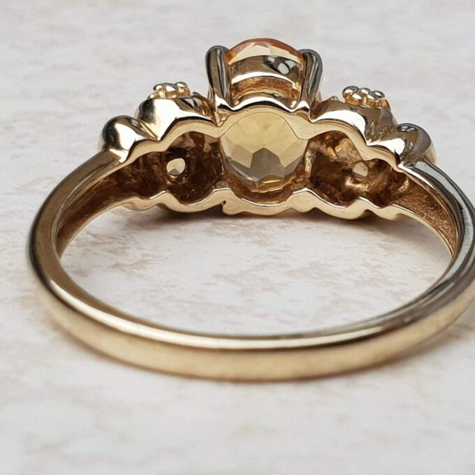 Citrine Ring in 9ct Gold,  a UK N or a US 6 3/4.