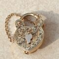 Ornate Heavy Padlock with Key in 9ct Gold