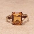 Citrine Paste Solitaire Ring in 9ct Gold,  a UK O or a US 7 1/2.
