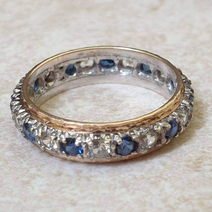 Synthetic Spinel Full Eternity Ring in 9ct Gold.
