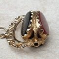 Carnelian, Bloodstone and Onyx Spinner Fob Pendant in 9ct Gold.
