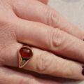 Cabochon Carnelian Signet Ring in 9ct Gold, a UK L 1/2 or a US 6 1/2.