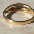 Antique Gypsy Sapphire and Diamond Ring in 18ct Gold,  a UK L1/2 or a US 6 1/4.