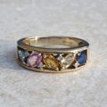 Multi Sapphire Ring in 9ct Gold, a UK M 1/2 or a US 6 3/4