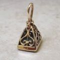 Bloodstone Fixed Fob Pendant in 9ct Gold.