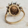 Opal and Diamond Halo Cluster Ring in 9ct Gold, a UK M or a US 6 1/2.