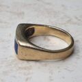 Lapis Lazuli Signet Ring in 9ct Gold, a UK L 1/2 or a US 6 1/4