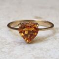 Citrine Heart Ring in 9ct Gold.