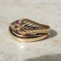 Snake Ring in 9ct Gold,  a UK L or a US 6.