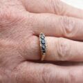 Blue Sapphire Five Stone Ring in 9ct Yellow Gold, a UK K 1/2 or a US 5 3/4.