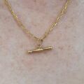 Small T Bar Fob Charm in 9ct Gold.