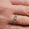 Sparkly Green and White CZ Ring in 9ct Gold, a UK P or a US 8.