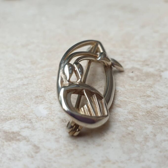 Rennie Mackintosh inspired Silver Rose Brooch by Designer Ola Gorie, OMG