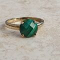 Reserved – Malachite Ring in 9ct Gold, a UK J 1/2 or a US 5 1/4