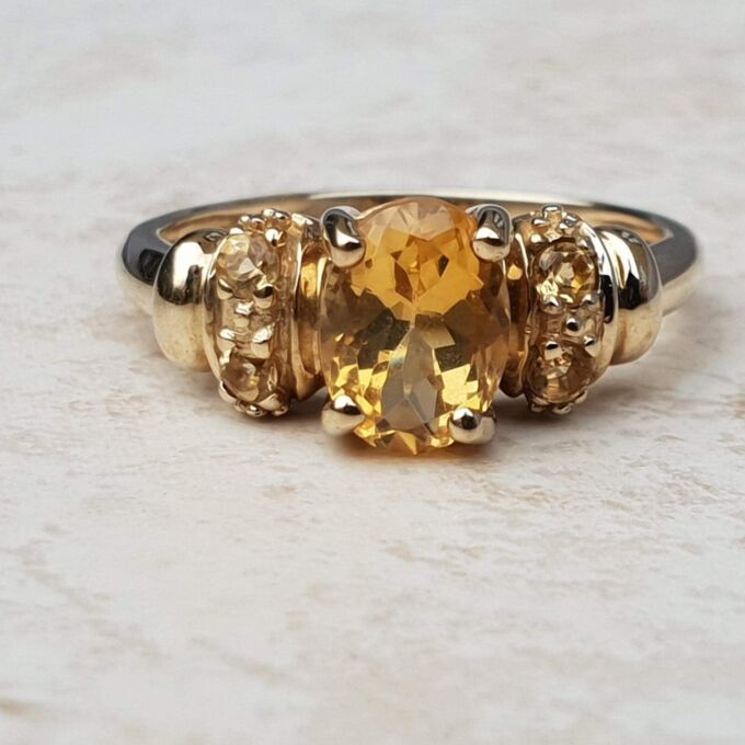 Citrine Ring in 9ct Gold,  a UK N or a US 6 3/4.
