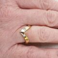 Diamond Set Wishbone or Chevron Ring in 18ct Gold,  a UK K 1/2 or a US 5 3/4.