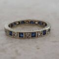 Sapphire and Spinel Full Eternity Ring in 9ct Gold, a UK M or a US 6 1/2
