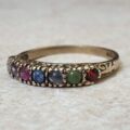 Multi Stone DARLING Acrostic Ring in 9ct Gold, a UK N 1/2 or a US 7 1/4