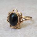 Onyx Cabochon Ring in 9ct Gold.