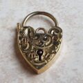 Engraved Heart Padlock in 9ct Gold