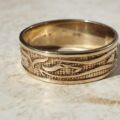 Abstract Pattern Band Ring in 9ct Gold,  a UK T 1/2 or a US 10 1/4.