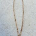Fancy Link Chain Necklace with T Bar and Dog Clip in 9ct Gold
