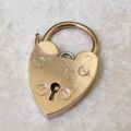 Simple Heart Padlock in 9ct Gold.