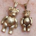 Articulated Teddy Bear Pendant in 9ct Gold
