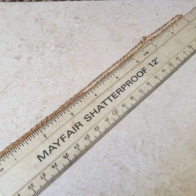 Antique Fancy Link Paperclip Chain Necklace in 9ct Gold, 18 inches.